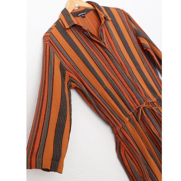 James Perse Short Vintage Stripe Jumpsuit Romper Size S Retro Collar Button $325 - Picture 8 of 16